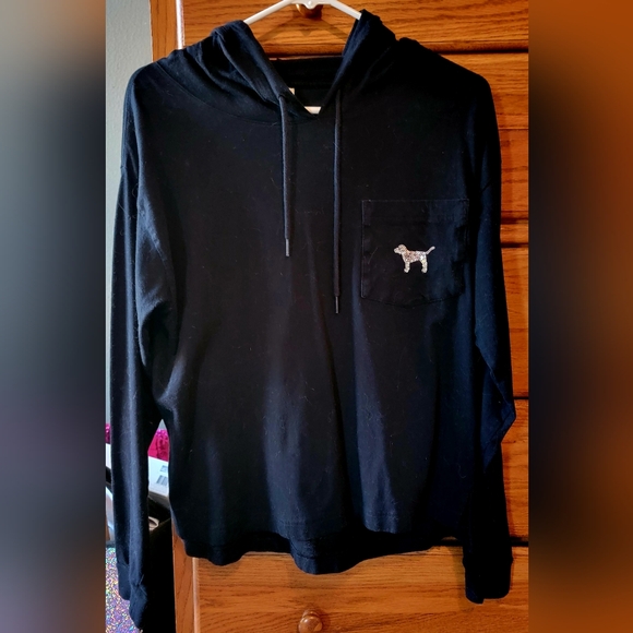 🆕️PINK vintage hooded long-sleeved rainbow BLING DOG Tee  *RARE. FIRM**** - Picture 2 of 5